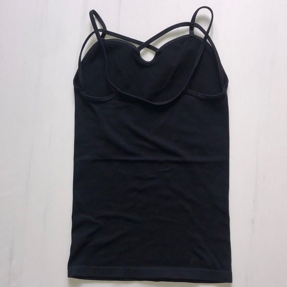 Black Cotton Lycra Sweetheart Neckline Tank - Picture 3 of 3